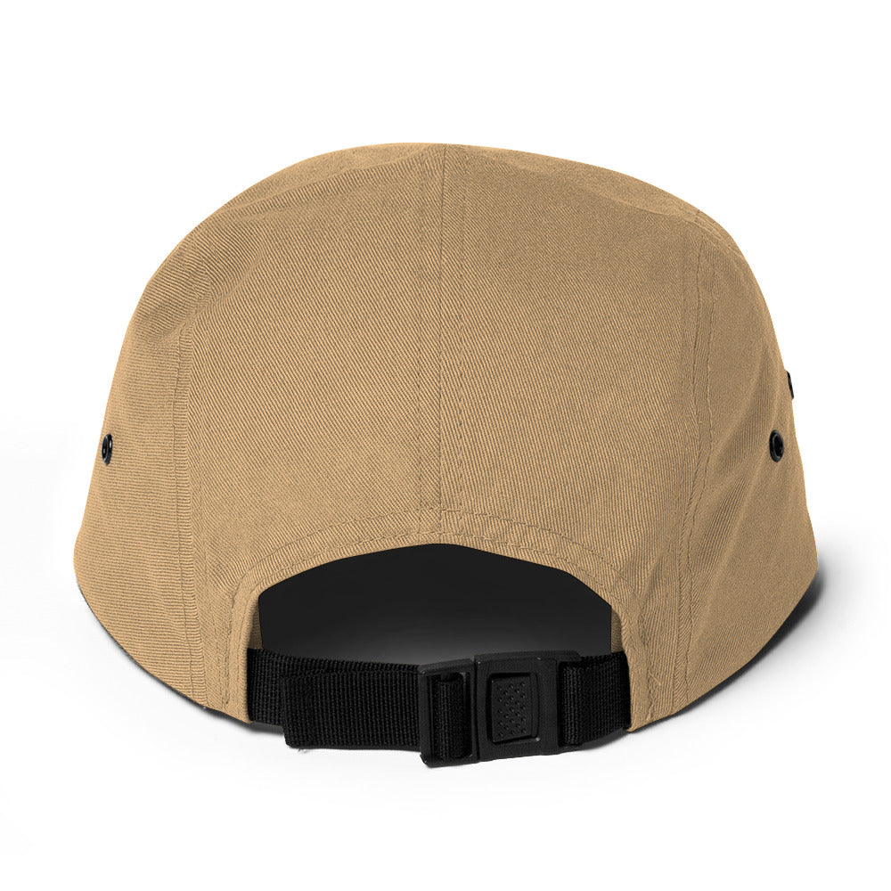 khaki five panel cap