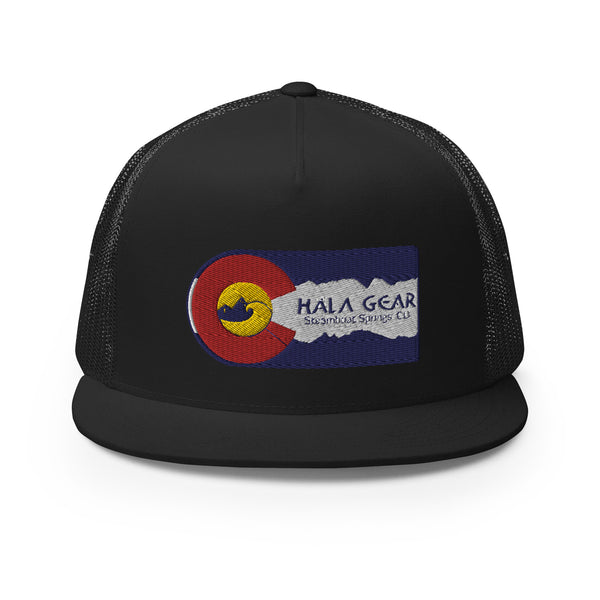 black colorado flag trucker hat front