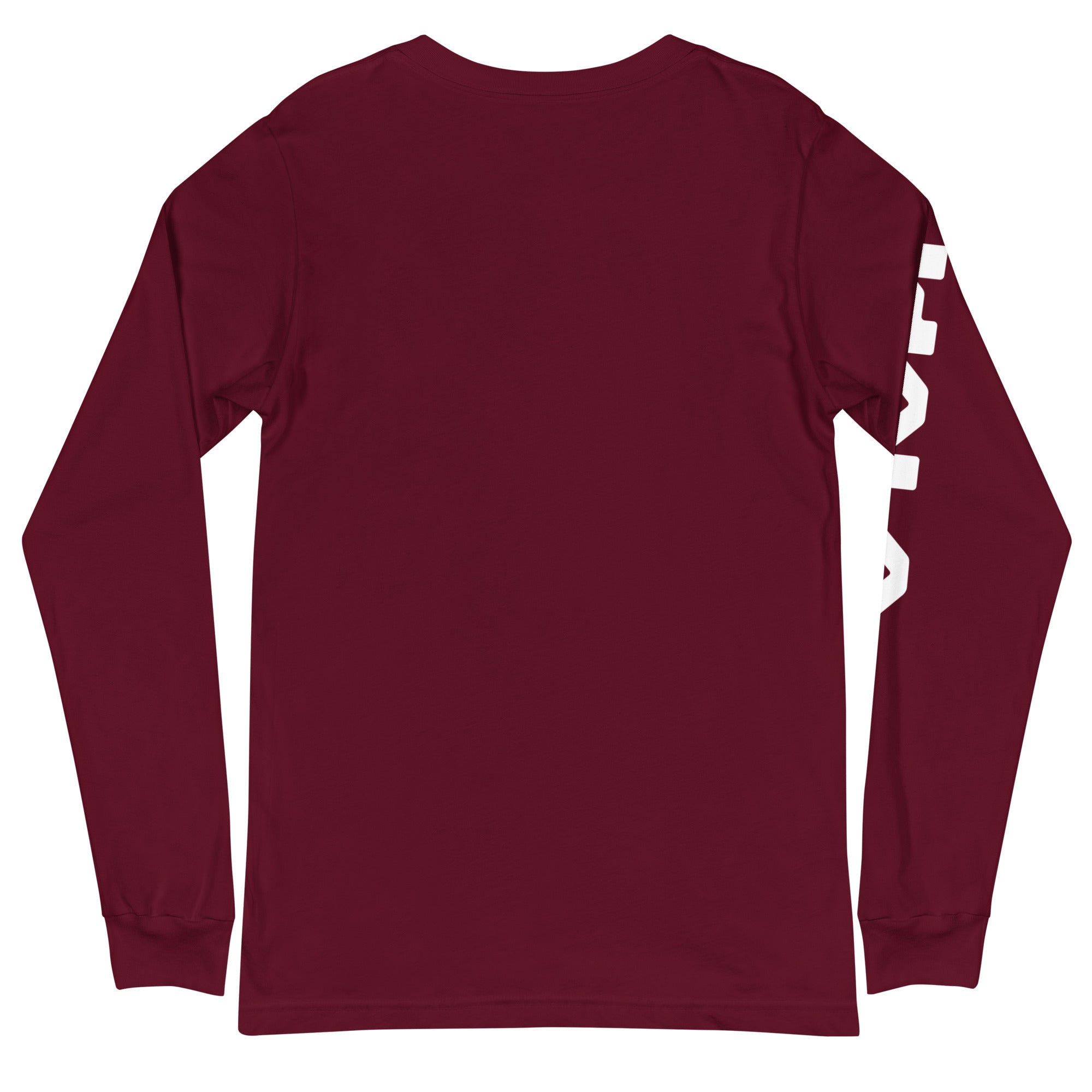 long sleeve maroon t shirt